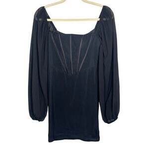 Hello Molly NWT Looking Gorg Mini Dress Black Corset Bodice Gothic Party L